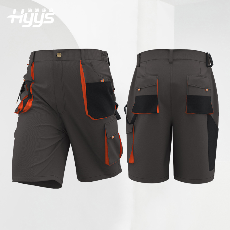 WF299 跨境夏季短褲工作褲定制男多兜耐磨建筑工人勞保褲子歐碼工作服