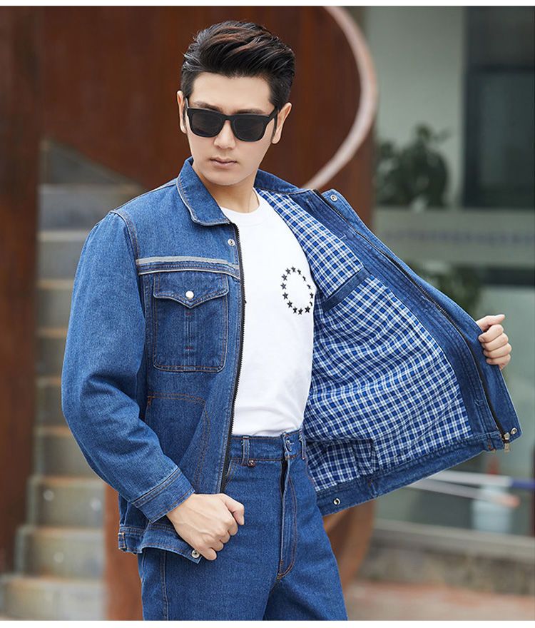 NZ023C 電焊牛仔工作服套裝男焊工加厚防燙耐磨建筑工汽修勞保工作服褲子(圖23)