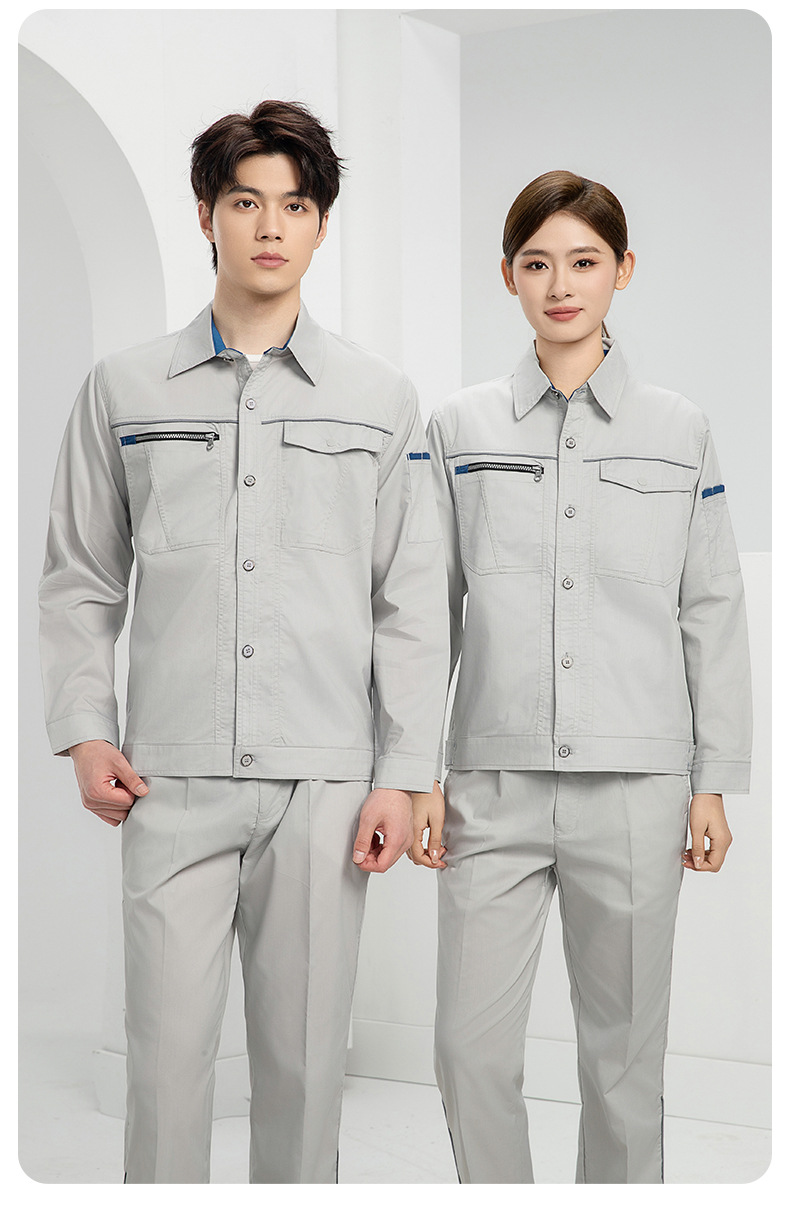 DL235D 夏季短袖高端工作服男薄款吸濕排汗工裝汽修車間工廠勞保服定制(圖21)