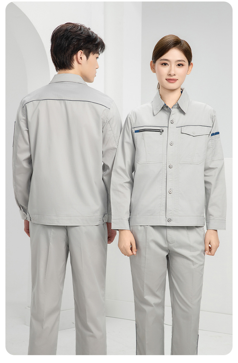 DL235D 夏季短袖高端工作服男薄款吸濕排汗工裝汽修車間工廠勞保服定制(圖22)