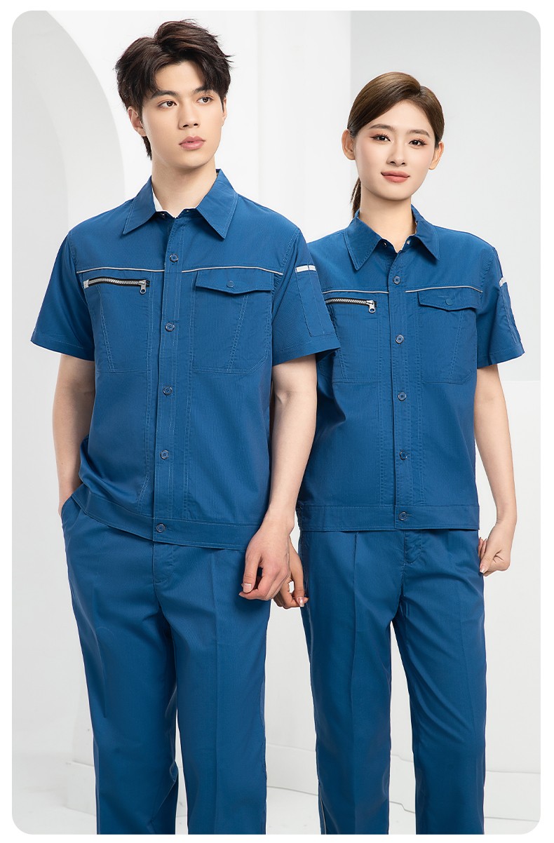 DL235X 高端夏季薄款長(zhǎng)袖工作服定制印字薄款耐磨汽修工廠電焊車間勞保服(圖14)