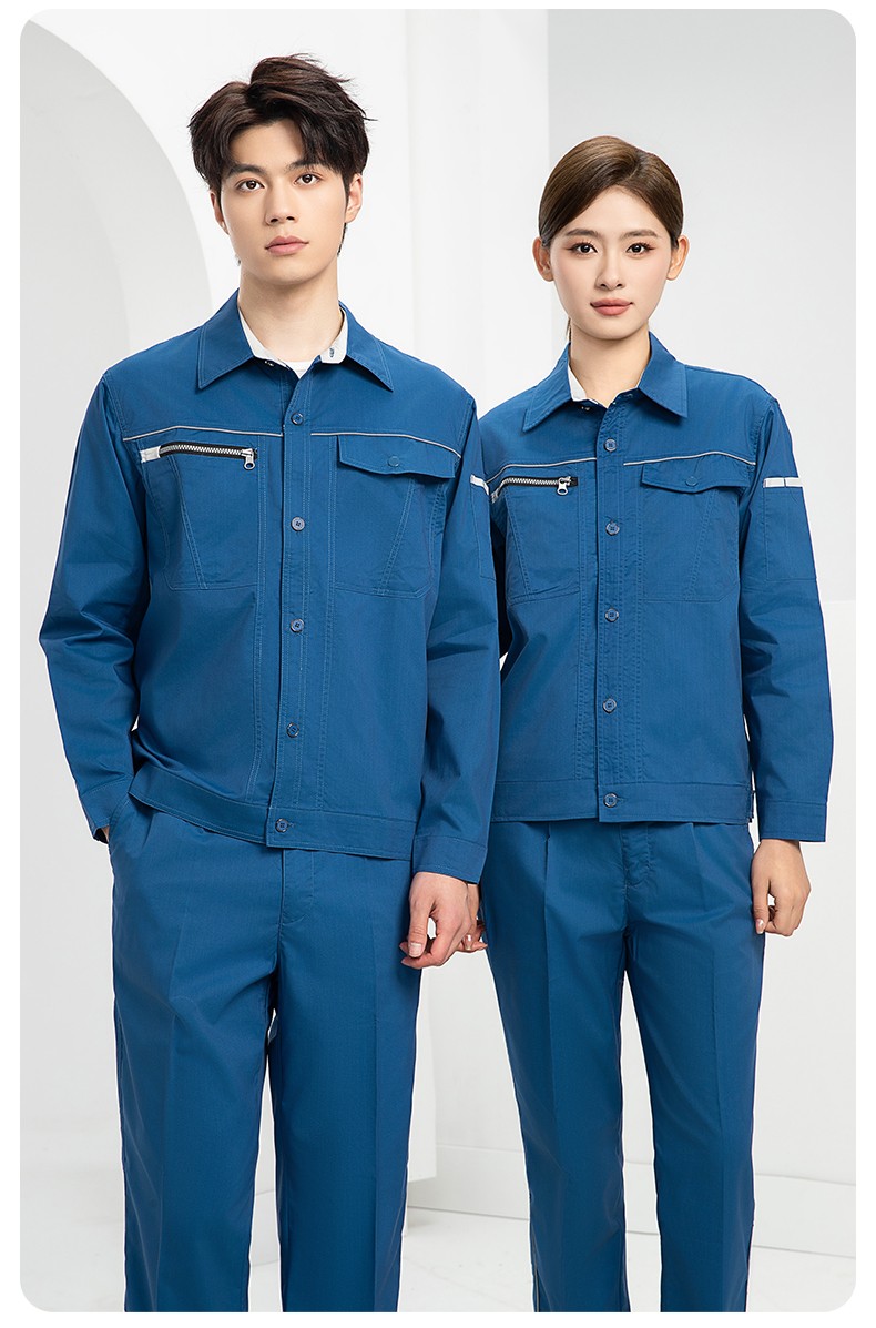 DL235X 高端夏季薄款長(zhǎng)袖工作服定制印字薄款耐磨汽修工廠電焊車間勞保服(圖19)