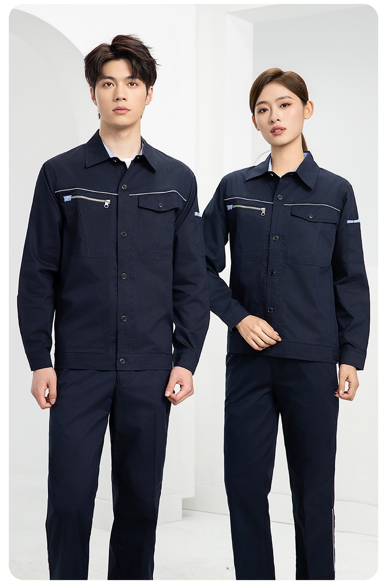 DL235X 高端夏季薄款長(zhǎng)袖工作服定制印字薄款耐磨汽修工廠電焊車間勞保服(圖17)