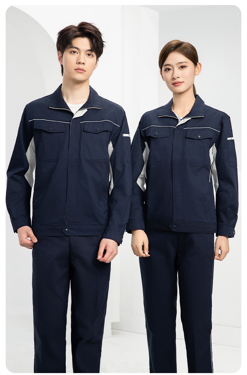 DL237D 夏季彈力竹纖維工作服套裝定制吸濕排汗透氣長短袖薄款電工勞保服(圖19)