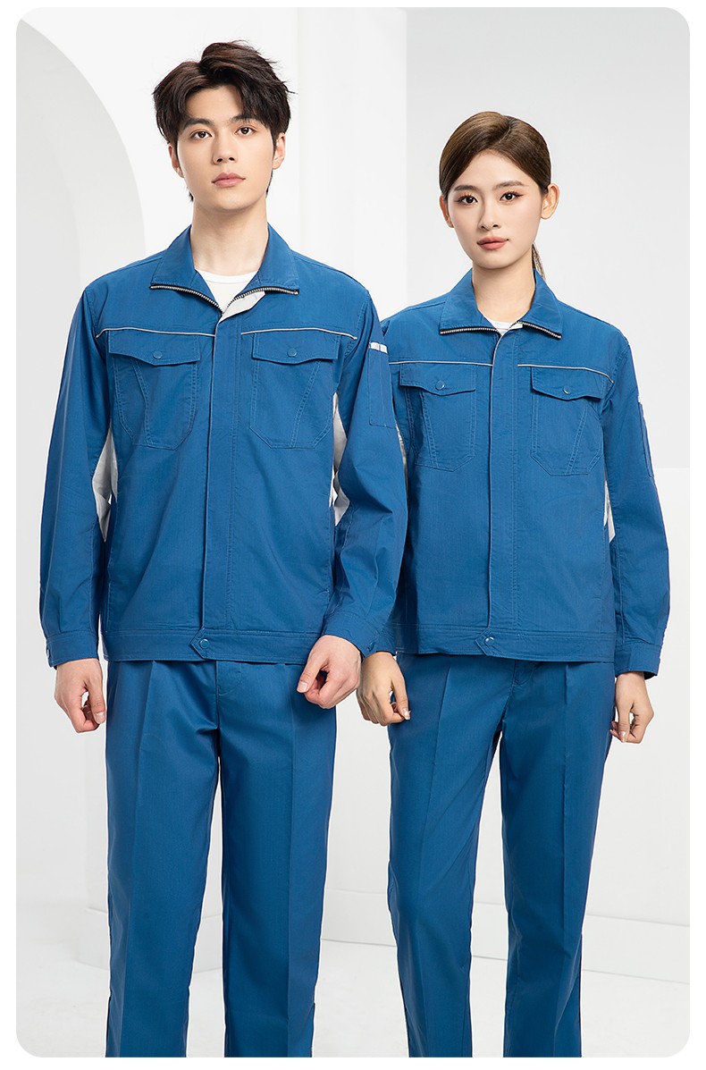 DL237X 夏季薄款竹纖維長(zhǎng)袖工作服定制男薄款耐磨汽修工廠電焊車間勞保服(圖17)