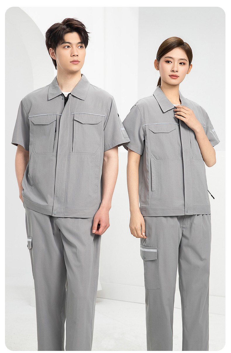 DM242X 夏季長袖工作服男套裝耐磨工廠車間廠服建筑施工勞保服汽修服定制(圖11)
