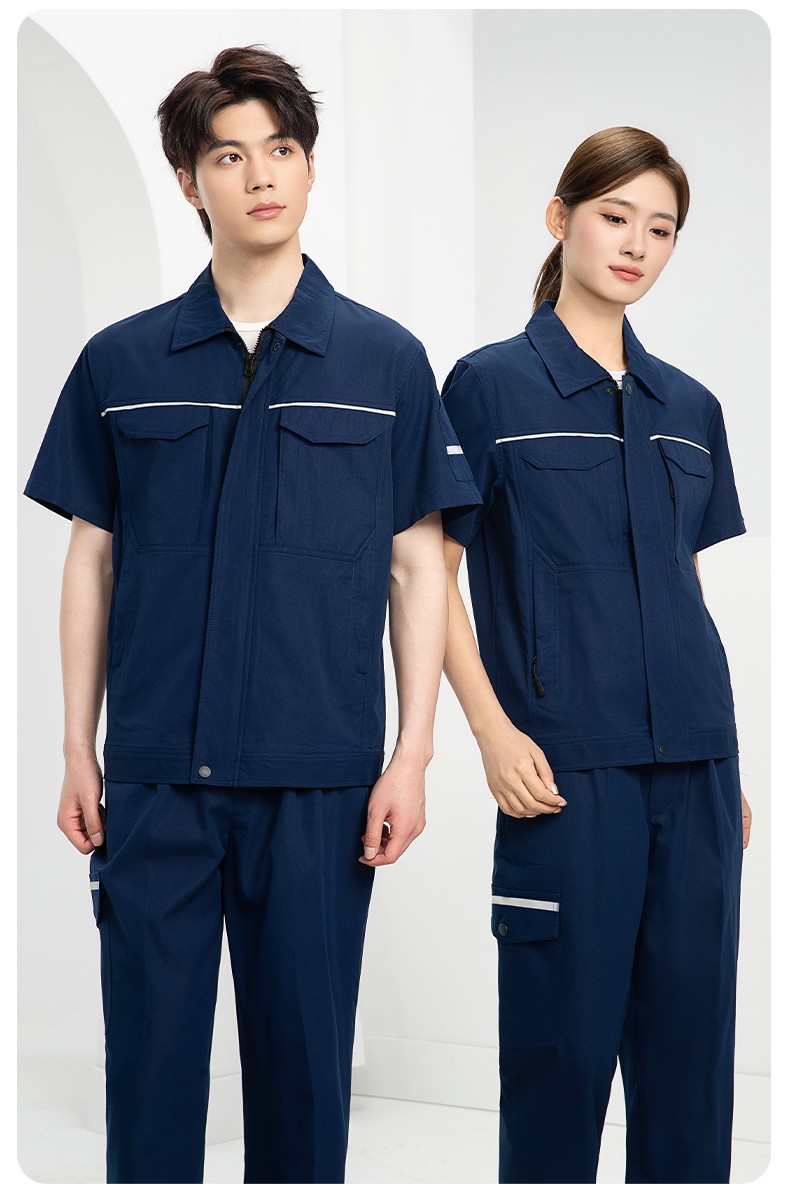 DM242X 夏季長袖工作服男套裝耐磨工廠車間廠服建筑施工勞保服汽修服定制(圖13)
