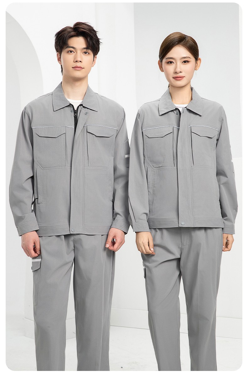 DM242X 夏季長袖工作服男套裝耐磨工廠車間廠服建筑施工勞保服汽修服定制(圖18)