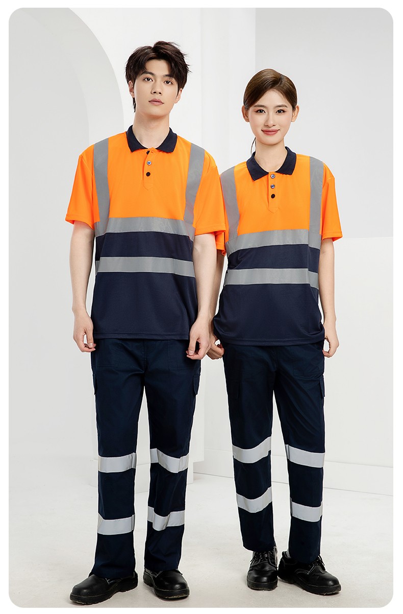 SG2119D 夏季速干短袖工服反光條薄款透氣POLO文化衫車間機(jī)修工裝(圖18)