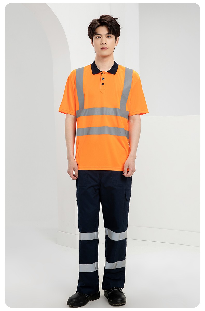 SG2120X 翻領(lǐng)速干反光polo男戶外環(huán)衛(wèi)道路施工環(huán)衛(wèi)安全建筑勞保反光工作服(圖21)