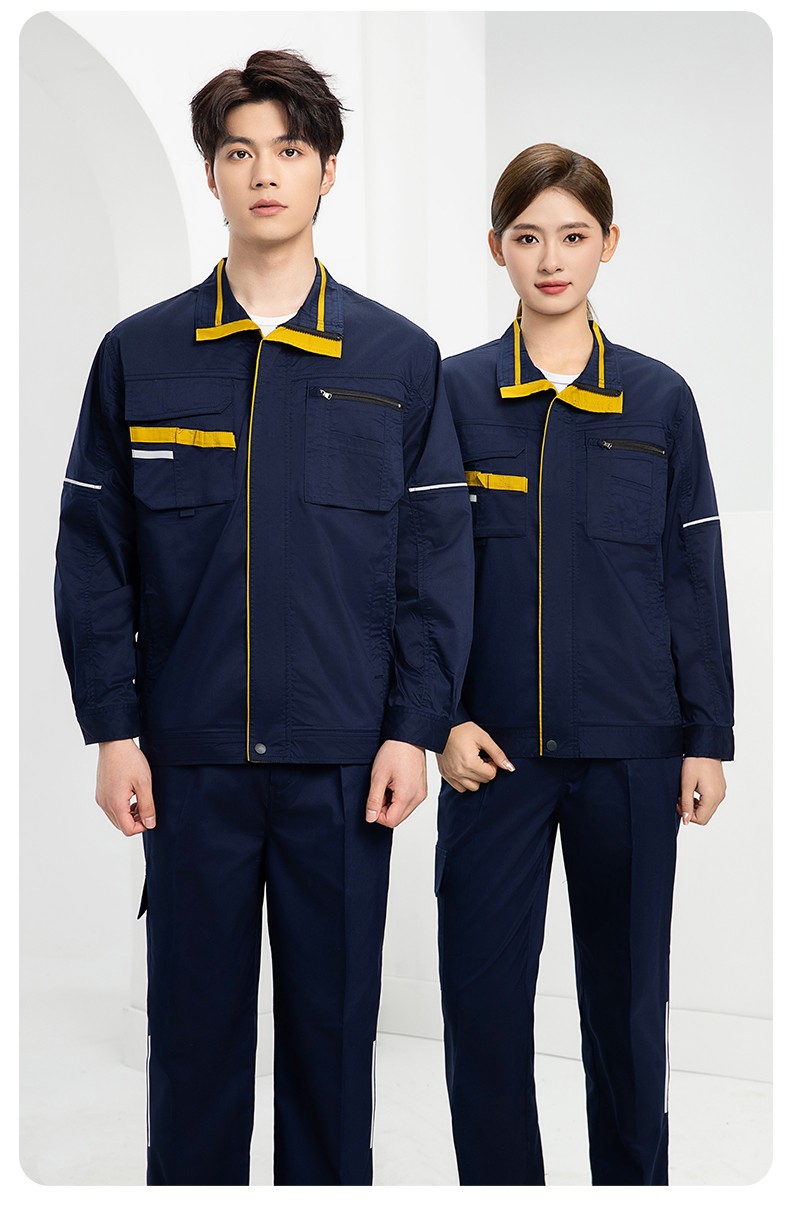 DM2316D 夏季工作服男短袖薄款套裝耐磨透氣勞保服上衣汽修服工廠(chǎng)工裝定制(圖19)