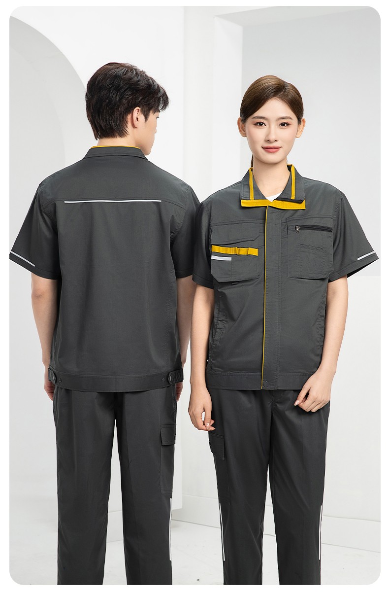 DM2316X 夏季長袖工作服套裝薄款透氣廠服工廠建筑勞保服車間機(jī)修服定制(圖18)