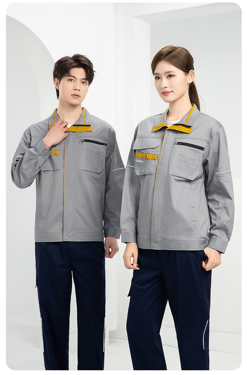 DM2316X 夏季長袖工作服套裝薄款透氣廠服工廠建筑勞保服車間機(jī)修服定制(圖22)