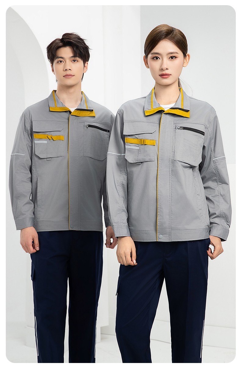 DM2316X 夏季長袖工作服套裝薄款透氣廠服工廠建筑勞保服車間機(jī)修服定制(圖21)