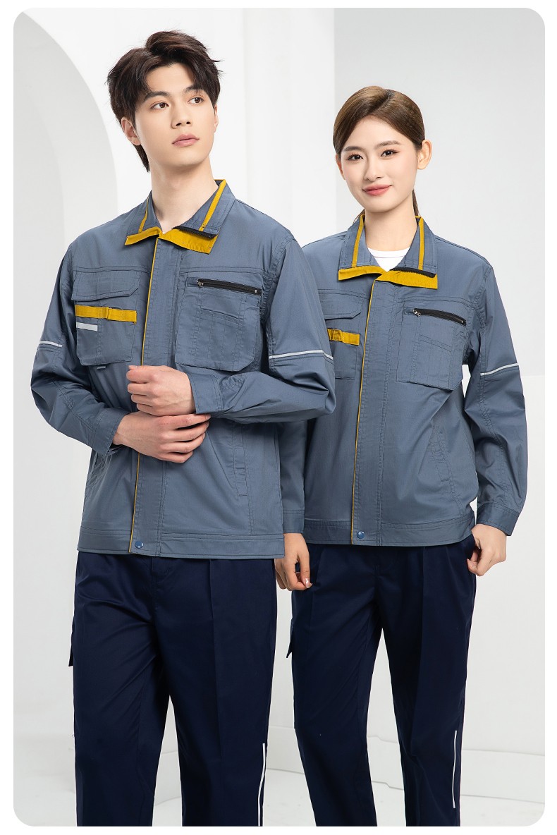DM2316X 夏季長袖工作服套裝薄款透氣廠服工廠建筑勞保服車間機(jī)修服定制(圖24)