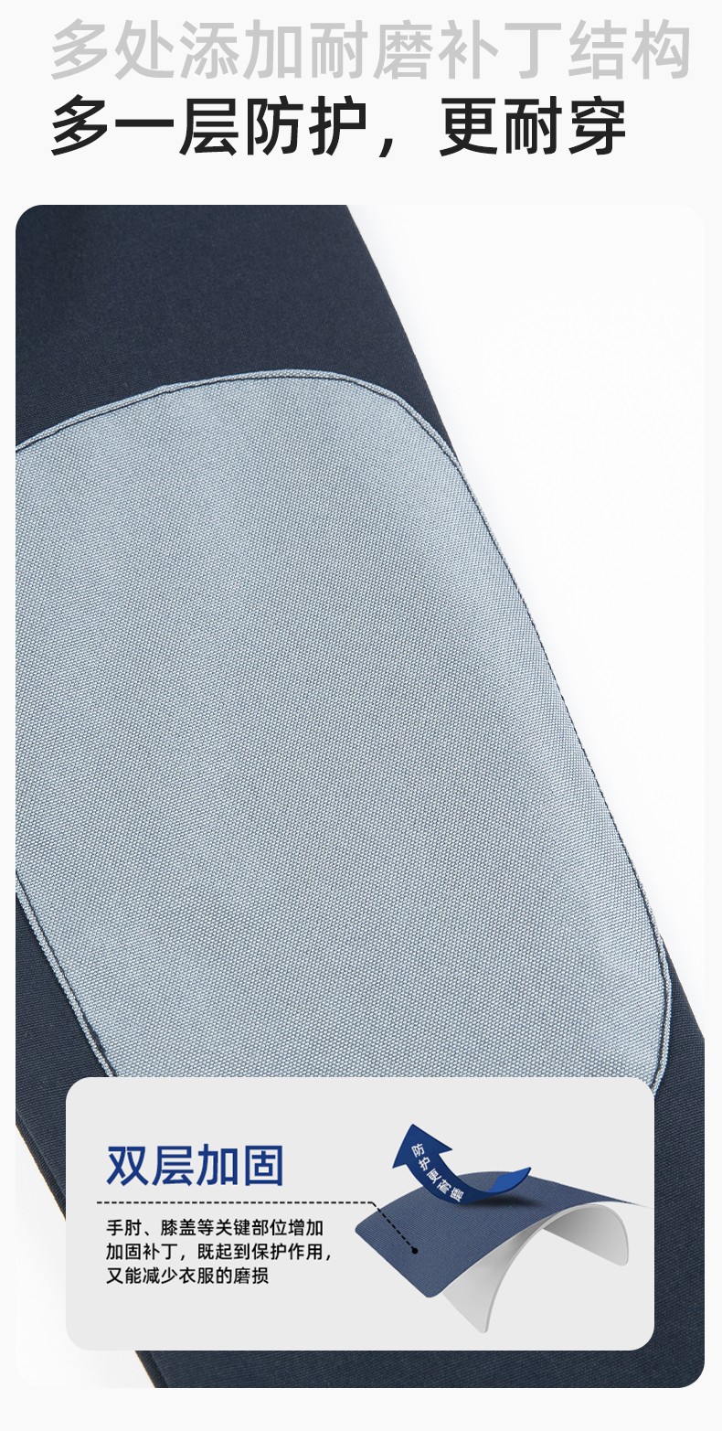 WF289 海源春秋連體工作服男印字多兜牛津加固耐磨勞保服工廠車間廠服(圖4)