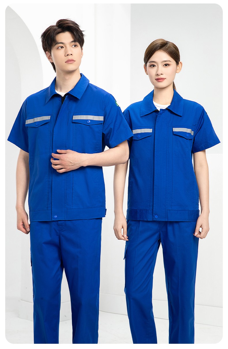 QM2091D 夏季工作服套裝男純棉長短袖薄款反光海油工程工裝機(jī)電焊工勞保服(圖14)