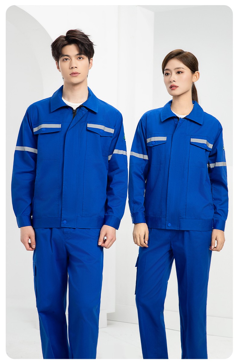 QM2091D 夏季工作服套裝男純棉長短袖薄款反光海油工程工裝機(jī)電焊工勞保服(圖21)