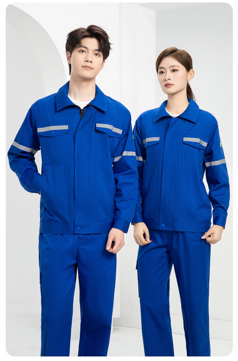 QM2091D 夏季工作服套裝男純棉長短袖薄款反光海油工程工裝機(jī)電焊工勞保服(圖22)