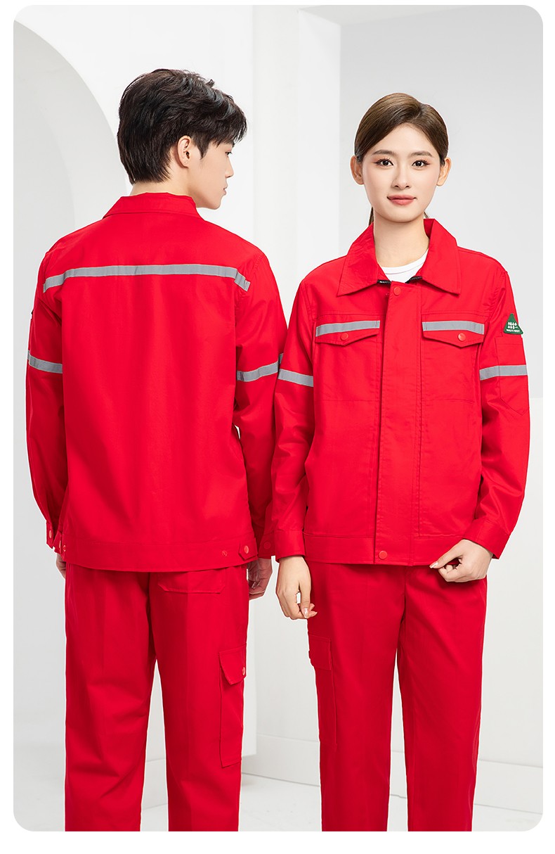 QM2091D 夏季工作服套裝男純棉長短袖薄款反光海油工程工裝機(jī)電焊工勞保服(圖26)