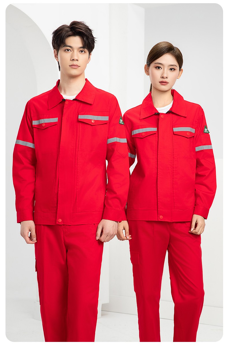 QM2091X 夏季長(zhǎng)袖薄款工作服套裝男純棉反光焊工海油工程汽修車間電焊勞保(圖25)