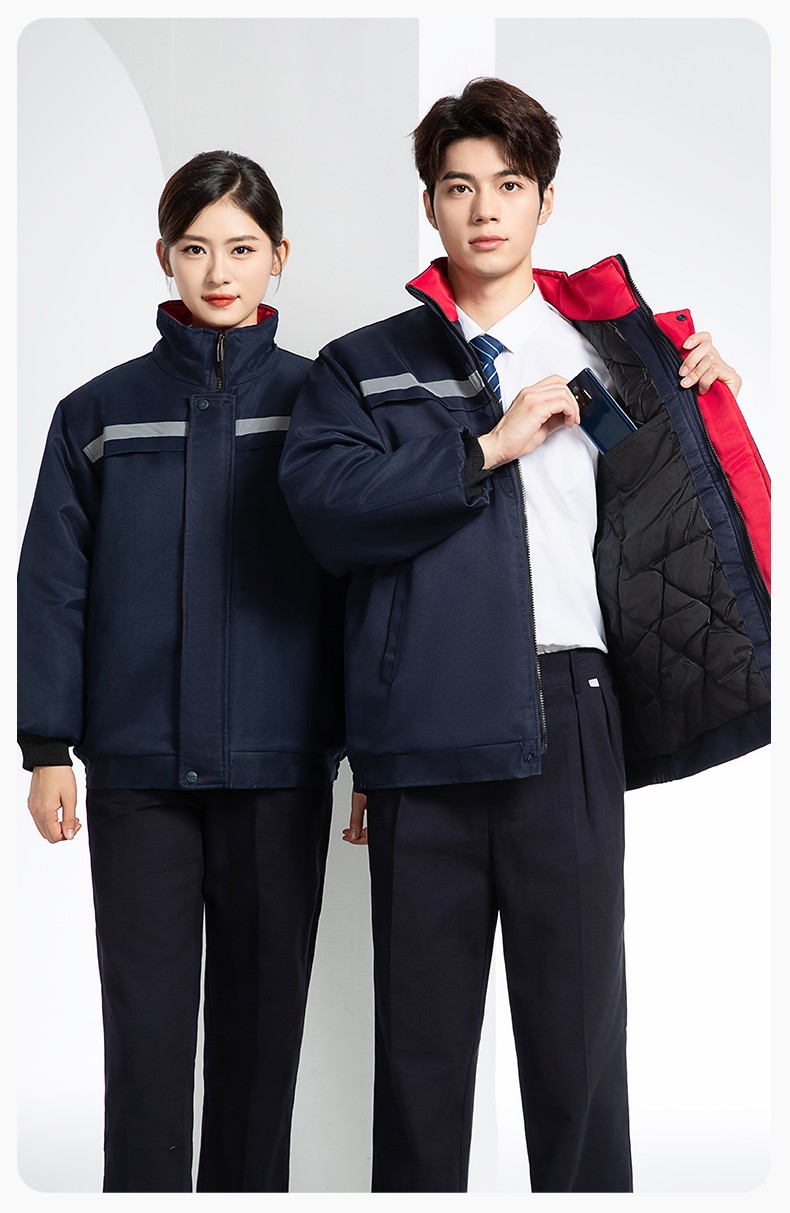 DM13-10YT 冬季工作服棉衣定制男加厚保暖夾克棉襖工廠冷庫(kù)車(chē)間防寒棉上衣(圖12)