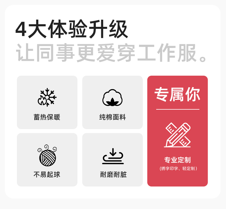 QM2320 純棉可拆卸工作服棉服定制男加絨加厚保暖汽車維修廠勞保服棉襖(圖2)