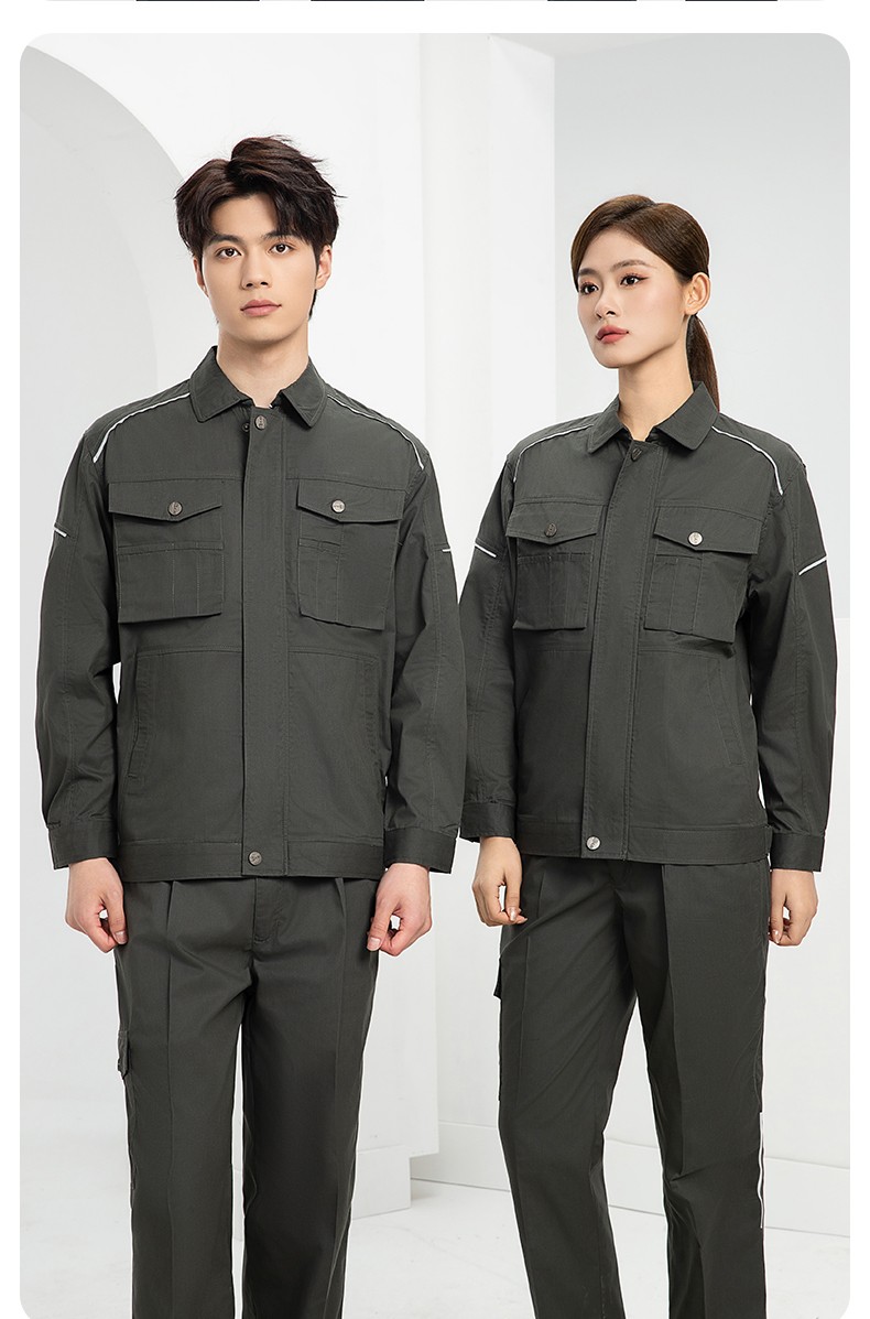 DM2315D 海源夏季工作服男短袖套裝機修服印字LOGO工地工人耐磨工裝定制(圖19)