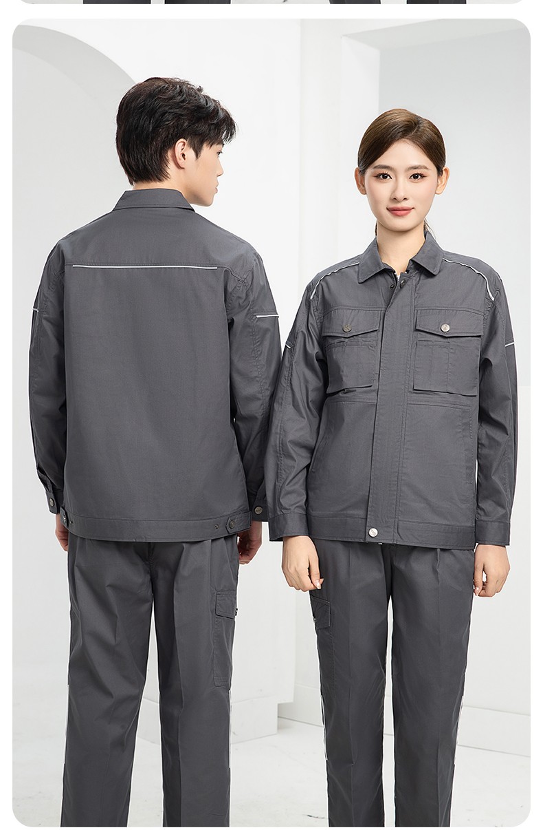 DM2315D 海源夏季工作服男短袖套裝機修服印字LOGO工地工人耐磨工裝定制(圖22)