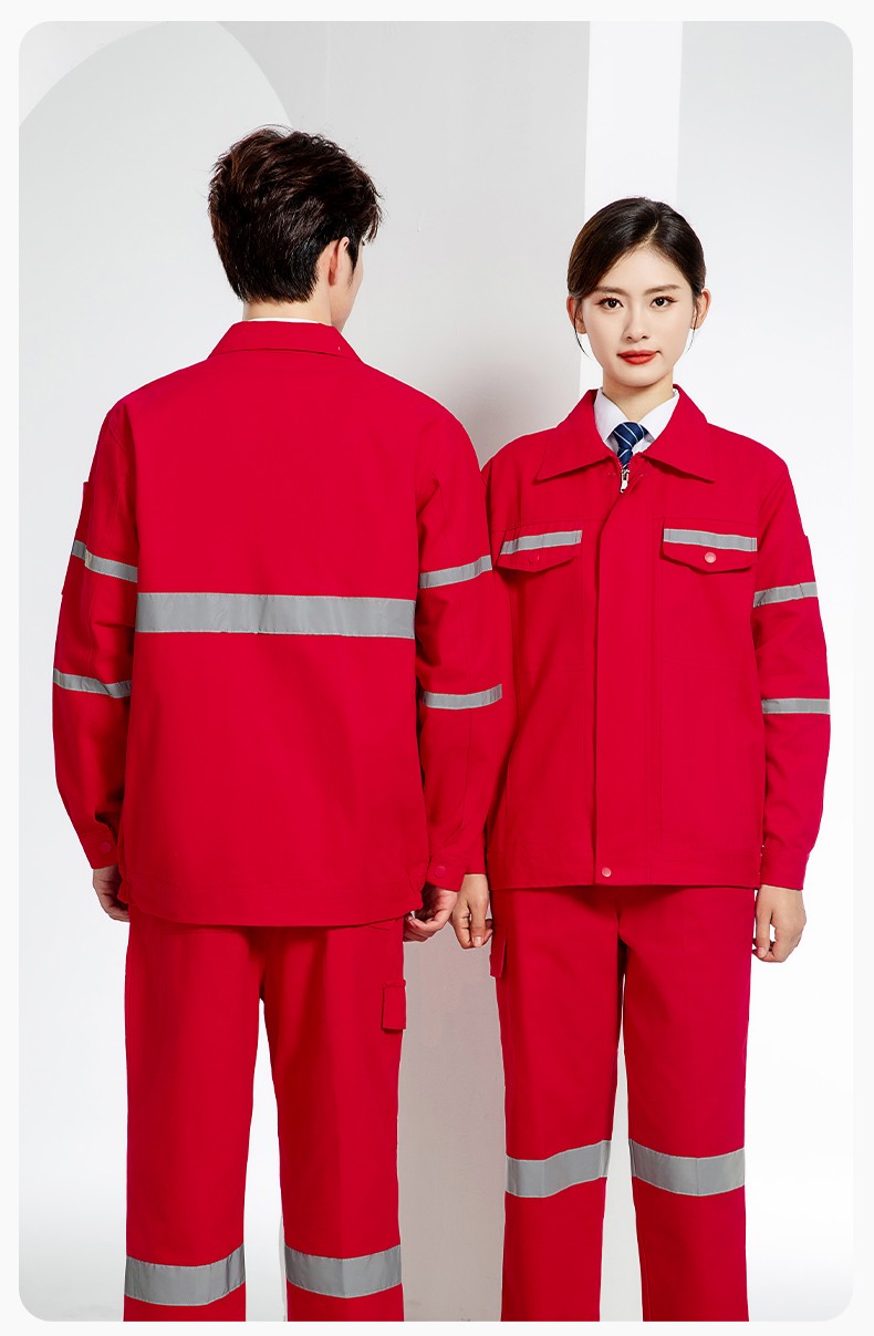 QM20137 純棉中海油勞保工作服套裝男女褲子加厚防燙耐磨耐臟電焊專用(圖19)