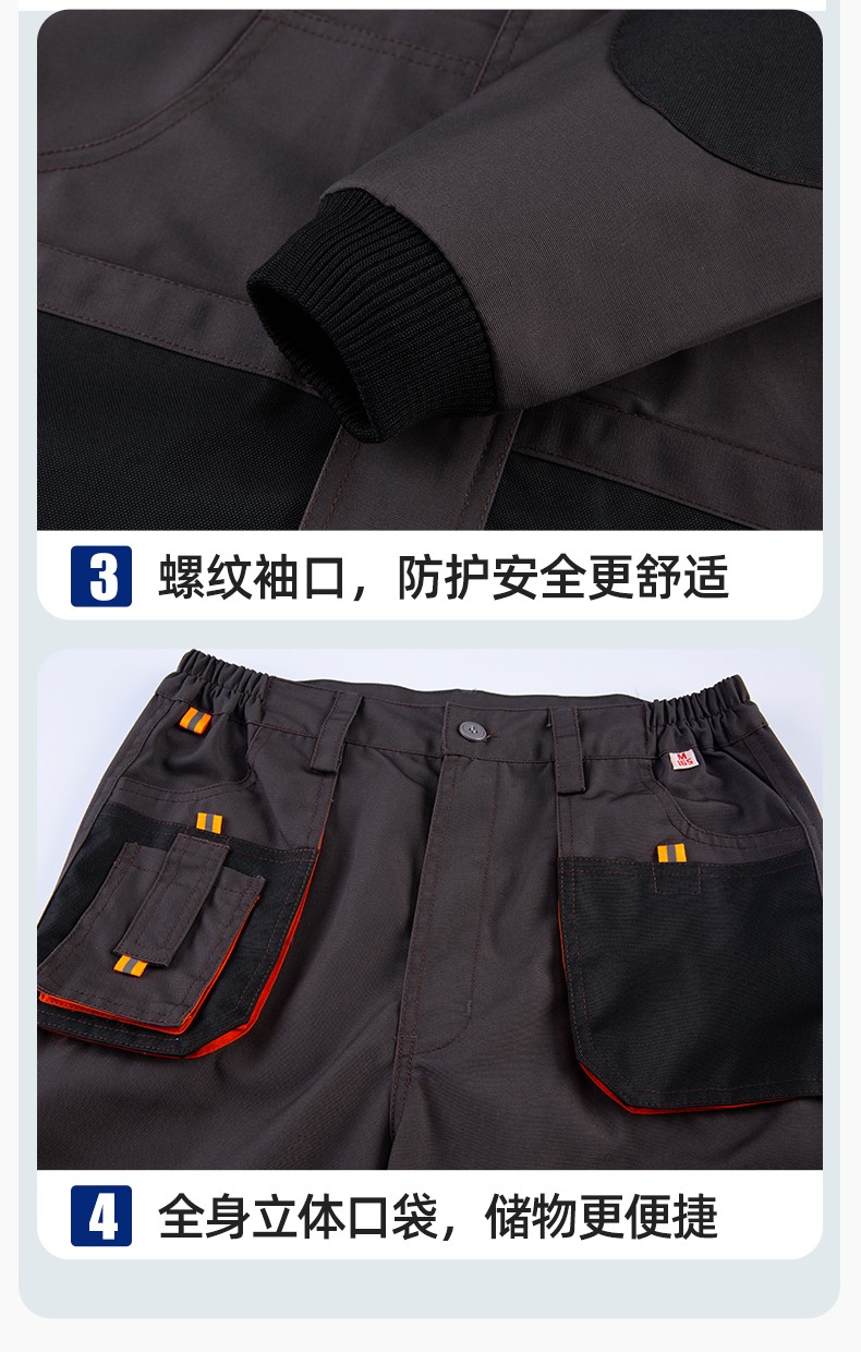 WD2118 跨境立體大兜工作服套裝定制歐美多口袋多兜工裝褲外貿(mào)出口勞保服(圖9)