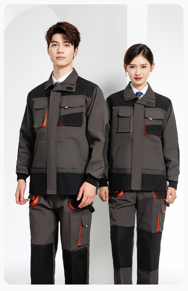 WD2118 跨境立體大兜工作服套裝定制歐美多口袋多兜工裝褲外貿(mào)出口勞保服(圖13)