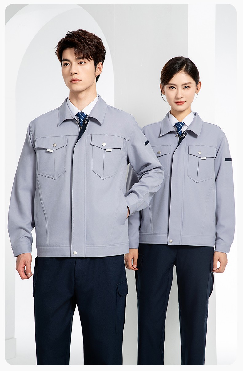 JC-162 春秋工作服套裝男純色反光條加油站汽修服車間電工服工作服定制(圖14)