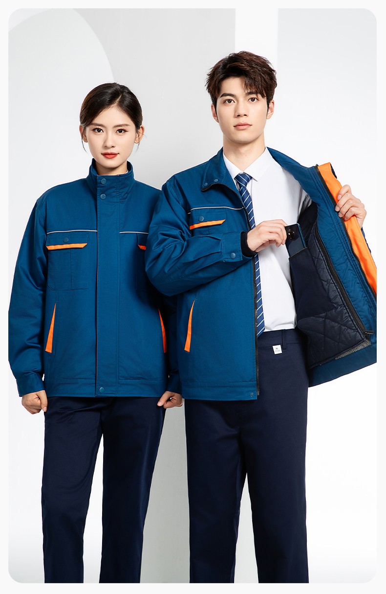 JC-102M 冬季工作服夾克棉衣定制男加絨加厚維修廠勞保服冷庫棉襖套裝防寒(圖17)