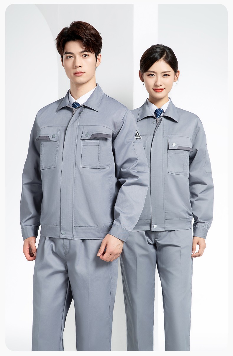 YM-20801 防靜電工作服定制春秋加厚耐磨套裝男女加油加汽站化工車間勞保服(圖16)