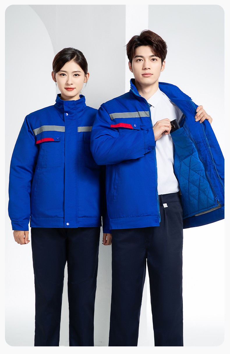 YM-20901 冬季工作服棉衣定制加厚防靜電棉服勞保服加絨耐磨冬裝勞保服棉襖(圖15)