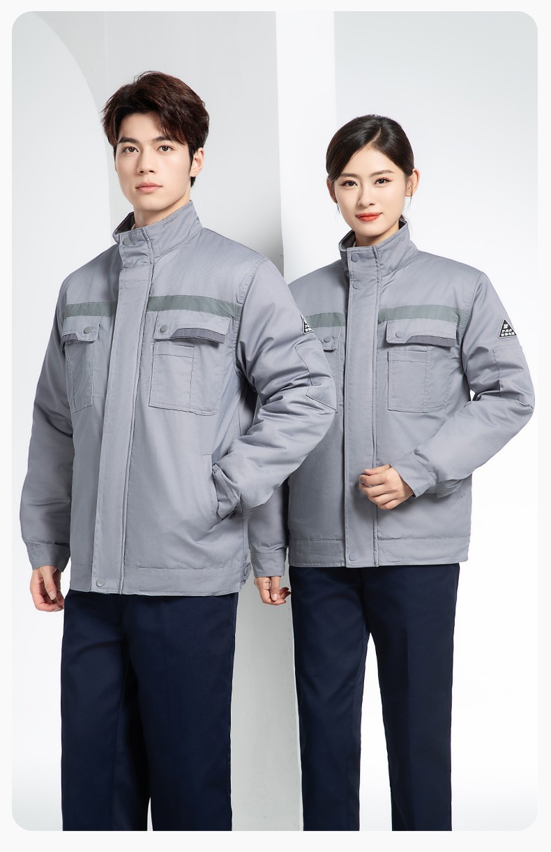 YM-20901 冬季工作服棉衣定制加厚防靜電棉服勞保服加絨耐磨冬裝勞保服棉襖(圖18)