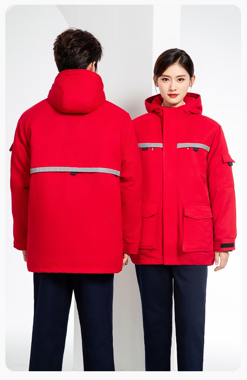 JC-S011 冬季可拆卸工作服棉衣定制供電公司保暖棉襖加厚加絨勞保服防寒服(圖21)