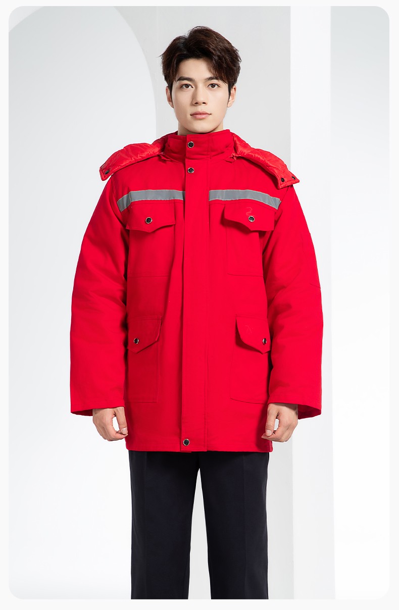 QMMF20101 冬季工作服棉服定制純棉耐磨加厚保暖物業(yè)工程勞保服反光棉襖印字(圖14)