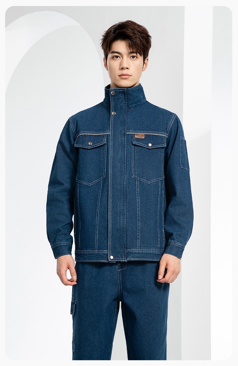 BF-801 春秋牛仔工作服套裝男反光電焊工防燙抗火花汽機修工廠勞保服定制(圖14)