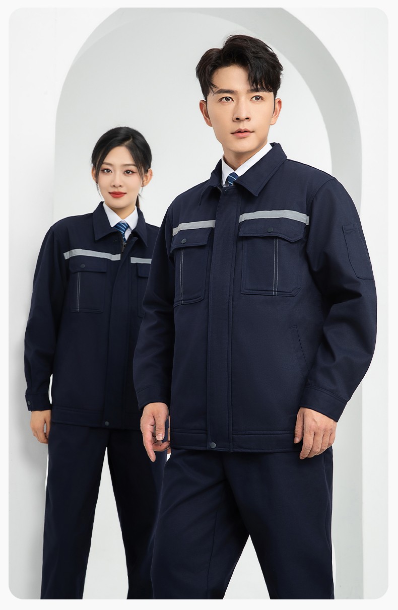 LJ-5835 冬季加絨工作服套裝男反光一體式保暖電焊工汽機(jī)修勞保服夾克定制(圖14)