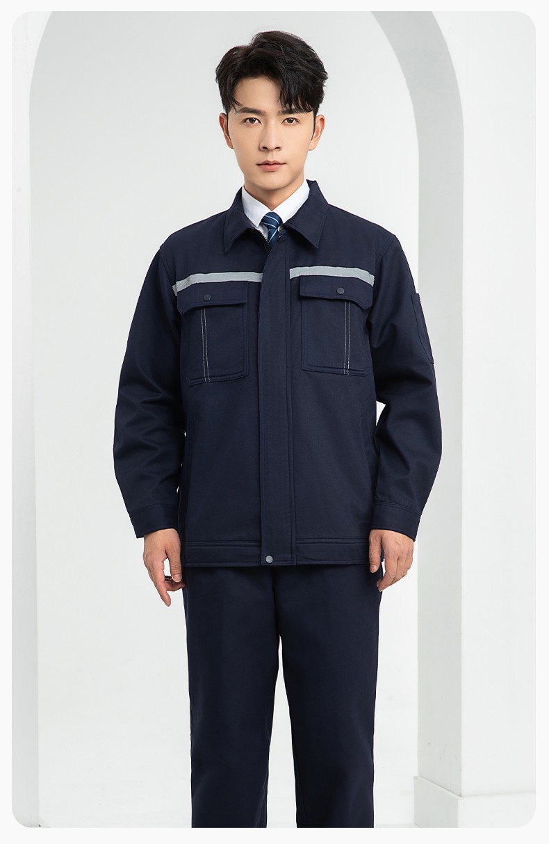 LJ-5835 冬季加絨工作服套裝男反光一體式保暖電焊工汽機(jī)修勞保服夾克定制(圖13)