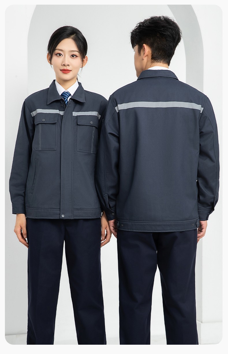 LJ-5835 冬季加絨工作服套裝男反光一體式保暖電焊工汽機(jī)修勞保服夾克定制(圖17)
