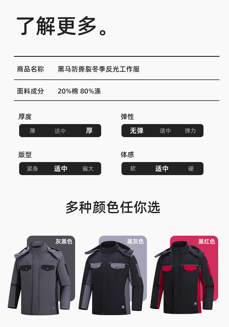 LJ-9803 冬季防撕裂防靜電可拆卸棉服保暖鎖溫防寒服加油站防靜電工裝定制(圖11)