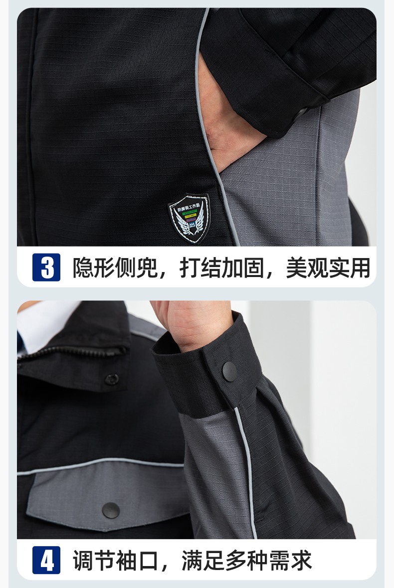 LJ-9802 春秋防撕裂勞保工作服套裝耐磨抗撕裂建筑工地干活工裝定制(圖10)