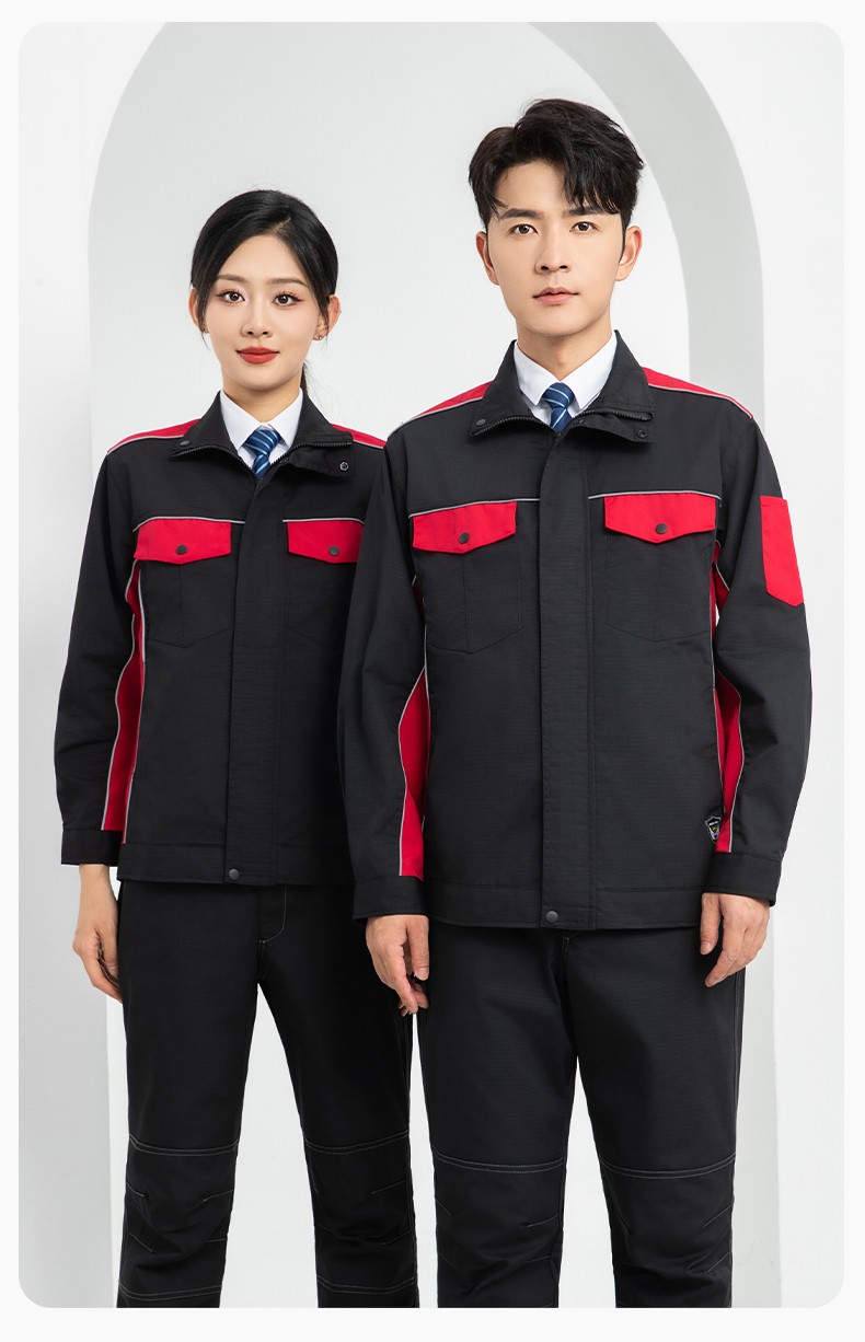 LJ-9802 春秋防撕裂勞保工作服套裝耐磨抗撕裂建筑工地干活工裝定制(圖17)