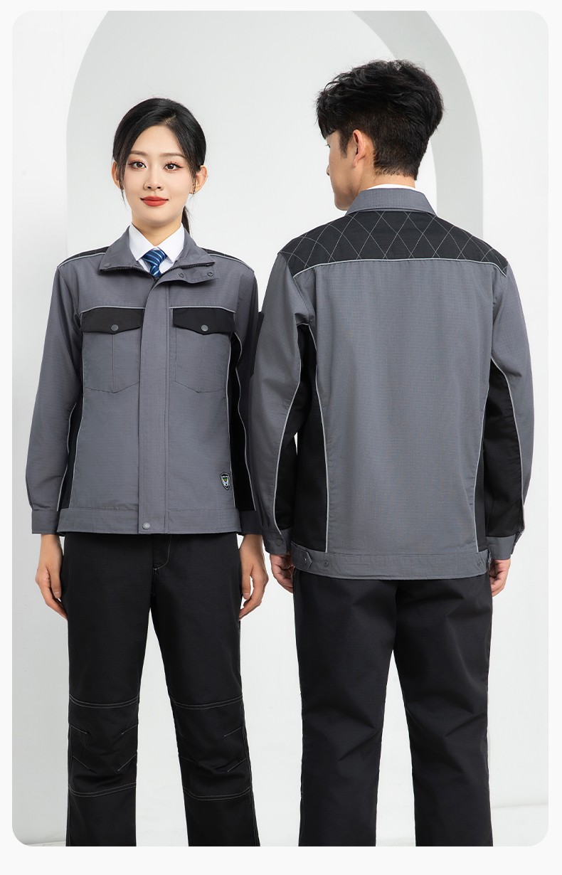 LJ-9802 春秋防撕裂勞保工作服套裝耐磨抗撕裂建筑工地干活工裝定制(圖21)