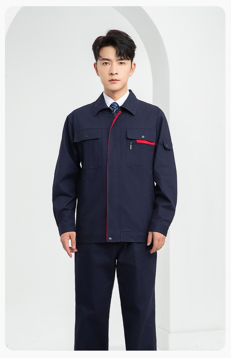 LJ-0536 純棉磨毛紗卡勞保工作服套裝耐磨透氣電焊工專用工裝定制(圖16)