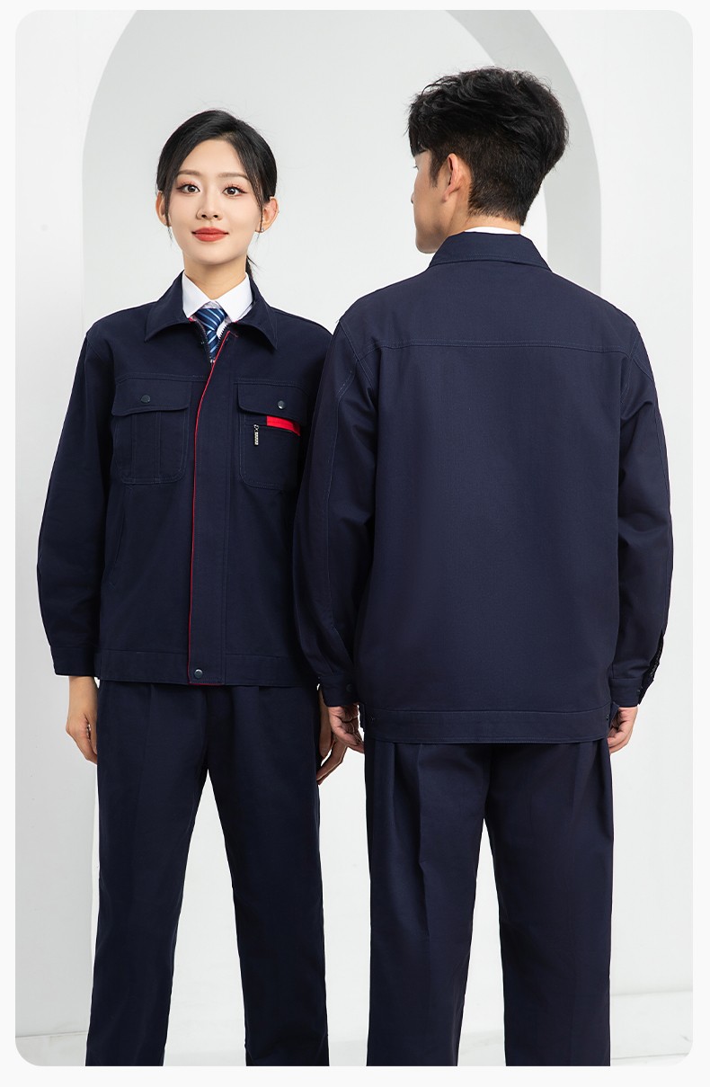 LJ-0536 純棉磨毛紗卡勞保工作服套裝耐磨透氣電焊工專用工裝定制(圖17)