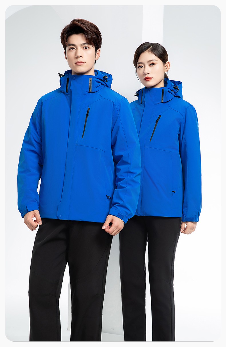 RH-60965 冬季羽絨工作服沖鋒衣三合一棉衣男加厚保暖汽車維修廠勞保服定制(圖14)